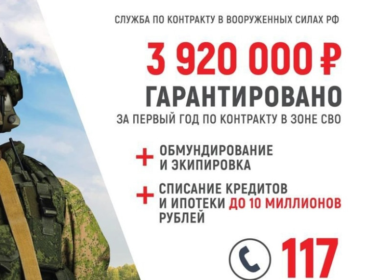 До 1 млн рублей увеличен размер единовременной выплаты для жителей Красноярского края, заключивших контракт с Минобороны.